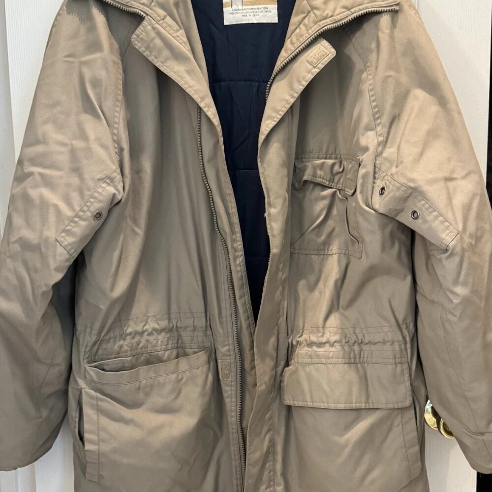 Vintage London Fog Men’s Overcoat Car Coat 40R Tan Lined 1970s USA - Picture 6 of 8